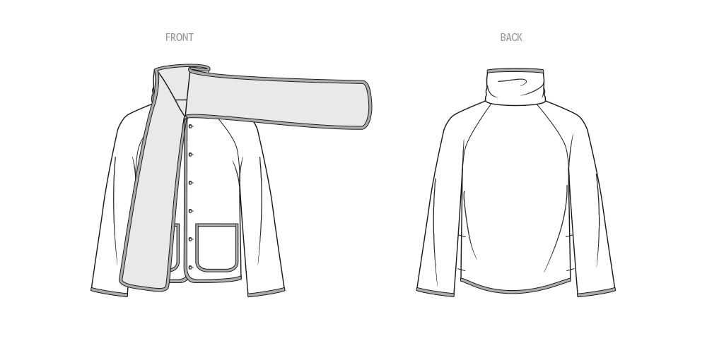 Know Me sewing pattern KM2097 Men's Jacket with Scarf by Donny Q from Jaycotts Sewing Supplies