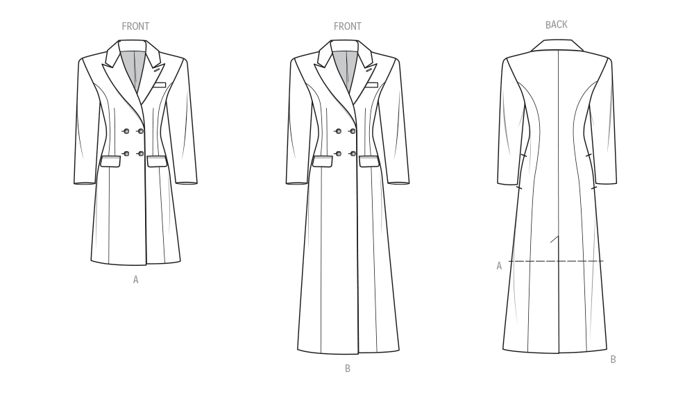 Know Me sewing pattern KM2103 Misses' Lined Coat by Beaute' J'Adore from Jaycotts Sewing Supplies