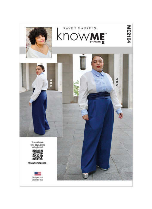 Know Me sewing pattern KM2104 Misses' Shirt and Trousers by Raven Maureen from Jaycotts Sewing Supplies