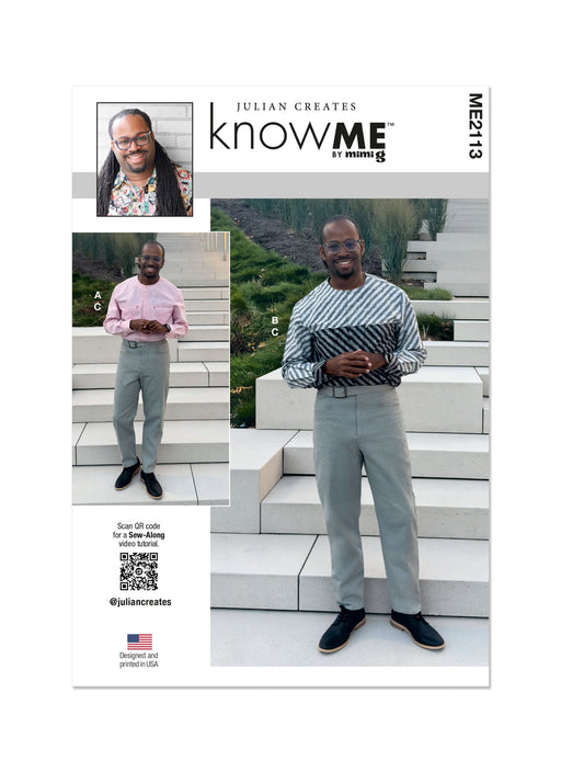 Know Me Sewing Pattern 2113 Men's Shirts and Trousers by Julian Creates from Jaycotts Sewing Supplies