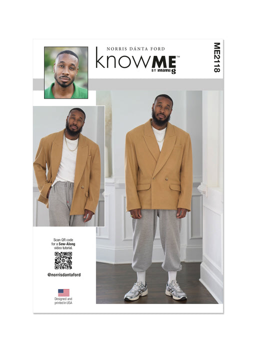 Know Me Sewing Pattern 2118 Men's Jacket by Norris Dánta Ford from Jaycotts Sewing Supplies