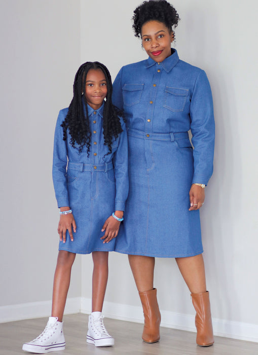 Know Me sewing pattern 2133 Girl's and Misses' Denim Dress by Brittany J. Jones — Sewing Supplies
