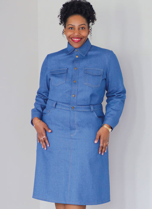 Know Me sewing pattern 2133 Denim Dress by Brittany J. Jones from Jaycotts Sewing Supplies