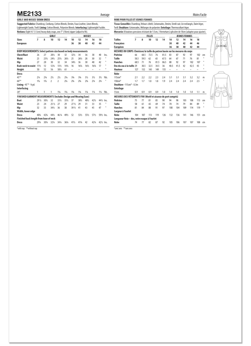 Know Me sewing pattern 2133 Denim Dress by Brittany J. Jones from Jaycotts Sewing Supplies