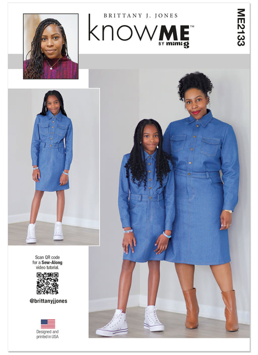 Know Me sewing pattern 2133 Denim Dress by Brittany J. Jones from Jaycotts Sewing Supplies