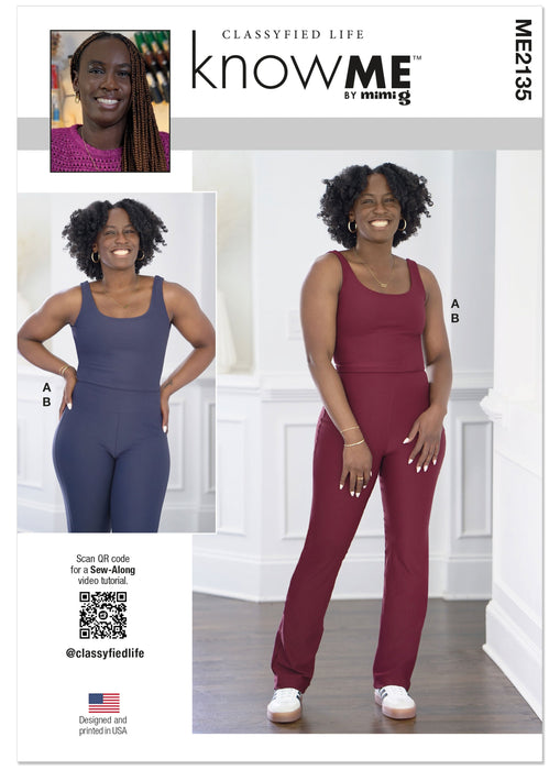Know Me sewing pattern 2135 Sports Top and Leggings by Classyfied Life from Jaycotts Sewing Supplies