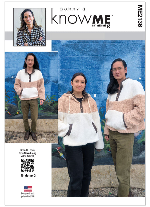 Know Me sewing pattern 2136 Unisex Contrast Jackets by Donny Q from Jaycotts Sewing Supplies