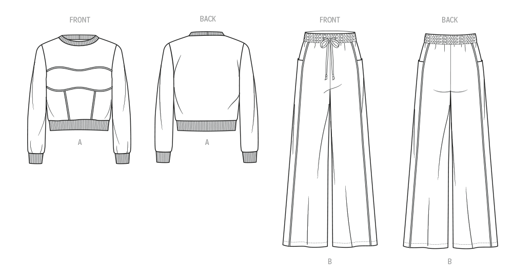 Know Me sewing pattern 2138 Sweatsuit Top and Pants by Holly Darling from Jaycotts Sewing Supplies