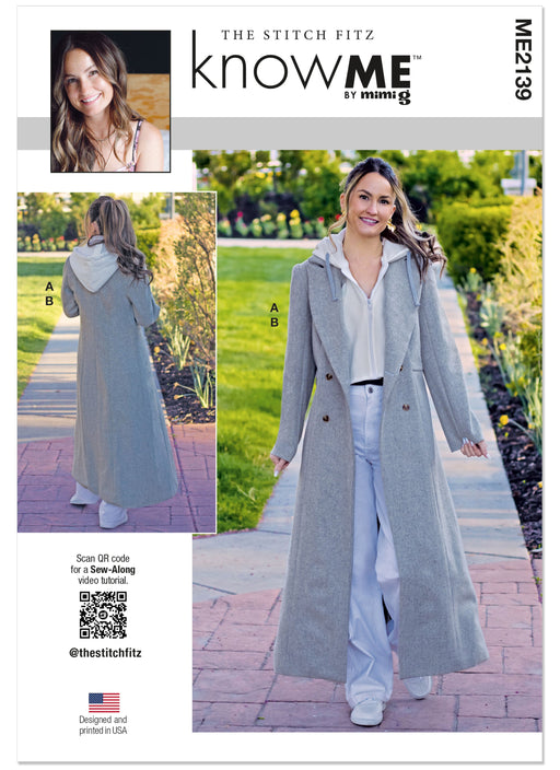 Know Me sewing pattern 2139 Coat and Hoodie Insert by the Stitch Fitz from Jaycotts Sewing Supplies