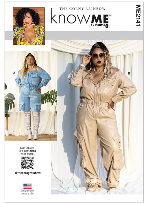 Know Me sewing pattern 2141 Jumpsuit in Two Lengths by The Corny Rainbow from Jaycotts Sewing Supplies