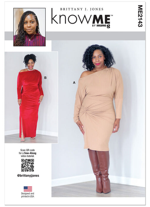Know Me sewing pattern 2143 Knit Dress by Brittany J. Jones from Jaycotts Sewing Supplies