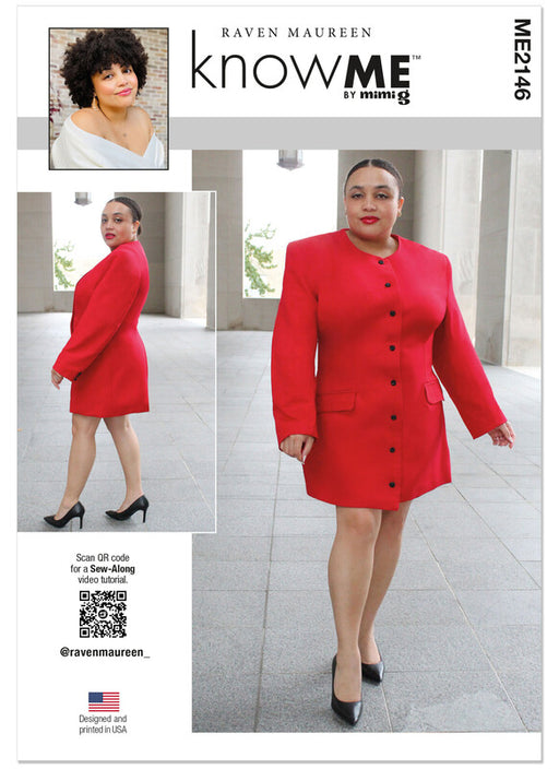 Know Me sewing pattern 2146 Misses' Blazer Dress by Raven Maureen from Jaycotts Sewing Supplies