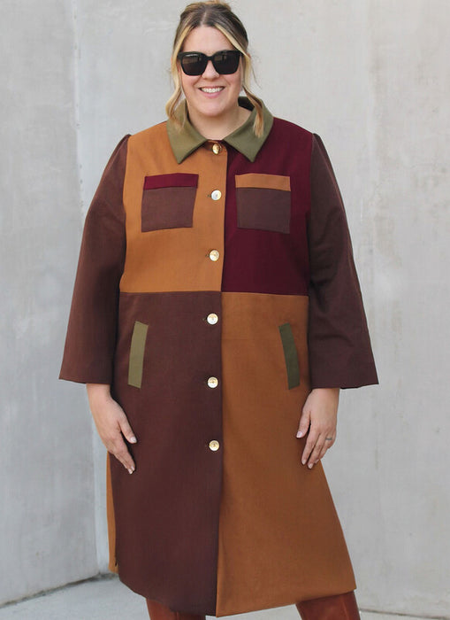 Know Me sewing pattern 2150 Misses' Lined Color Blocked Coat by Alisha Grace from Jaycotts Sewing Supplies