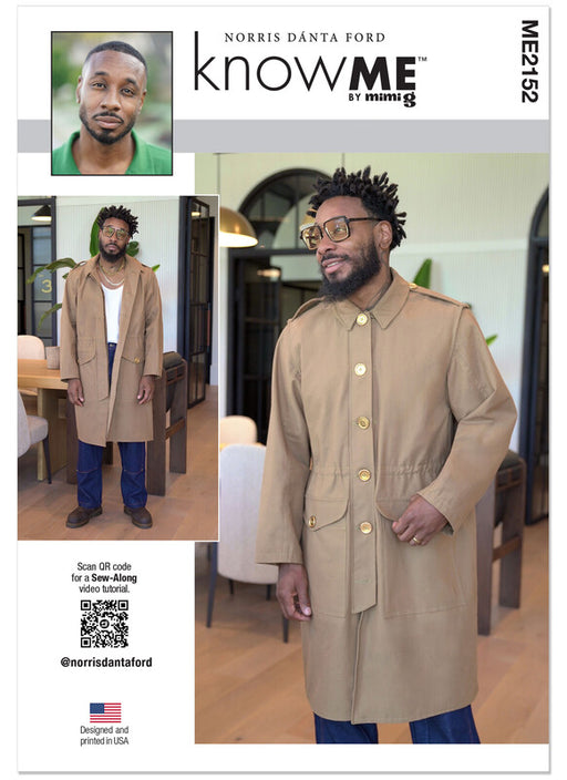 Know Me sewing pattern 2152 Men's Utility Trench Coat by Norris Dánta Ford from Jaycotts Sewing Supplies
