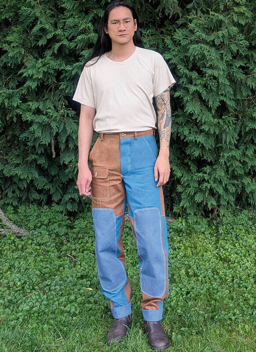 Know Me sewing pattern 2154 Men's Colour blocked trousers by Donny Q from Jaycotts Sewing Supplies