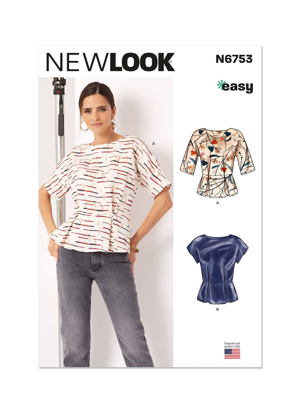 New Look sewing pattern 6753 Peplum Top from Jaycotts Sewing Supplies
