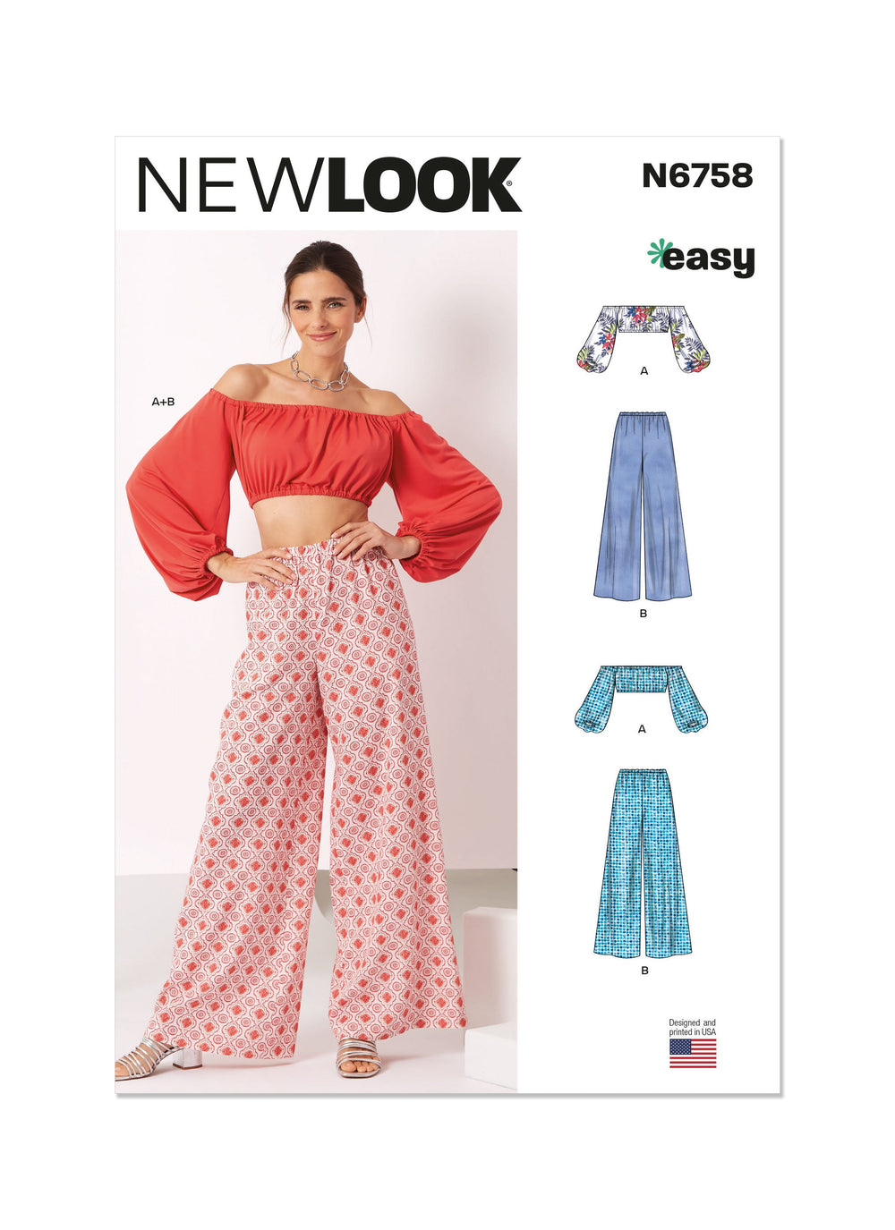 New Look sewing pattern 6758 Top and Trousers from Jaycotts Sewing Supplies