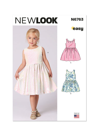 New Look sewing pattern 6763 Children's Dress from Jaycotts Sewing Supplies