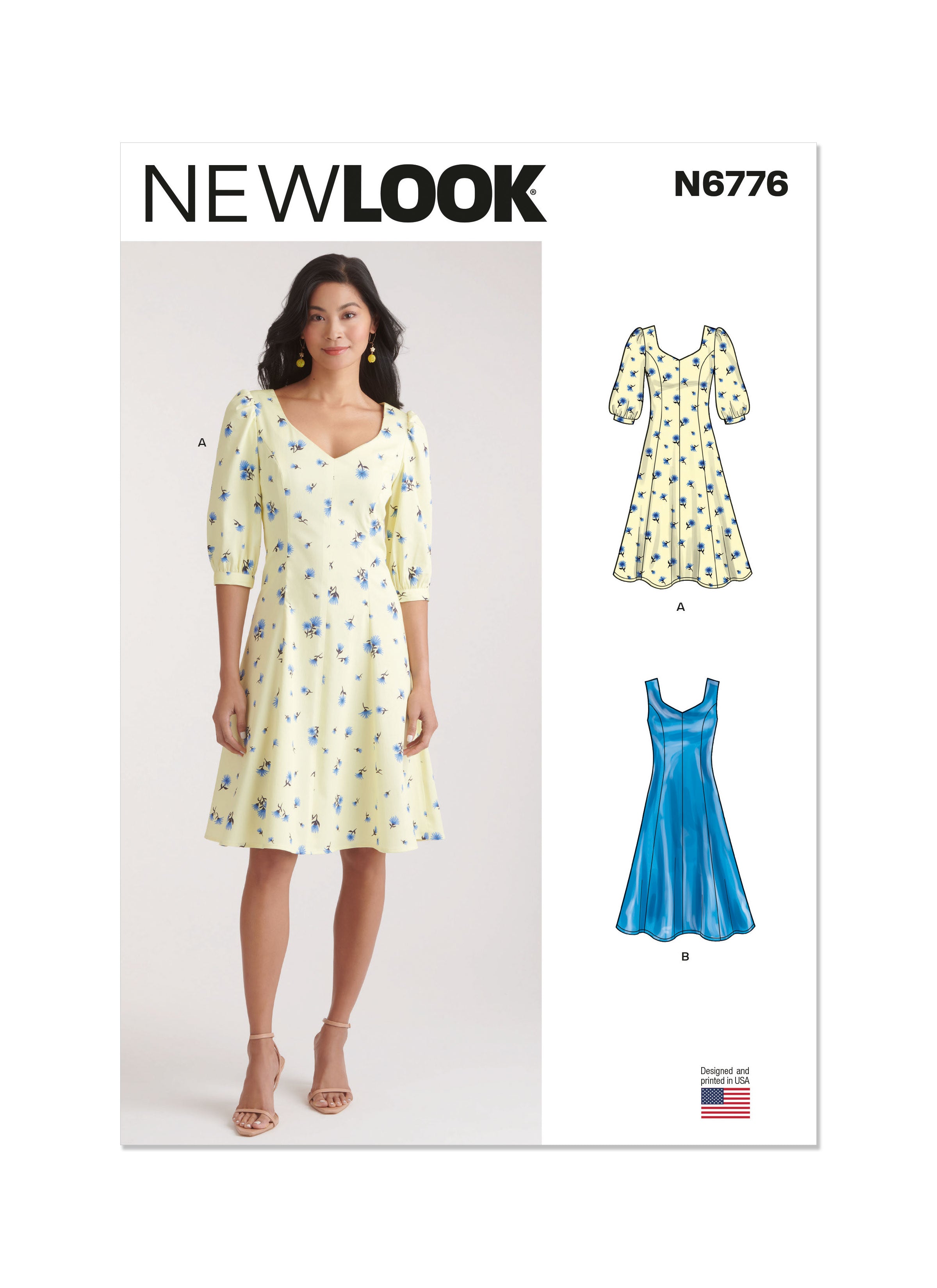 New Look sewing pattern 6776 Dress With Sleeve Variations from Jaycotts Sewing Supplies