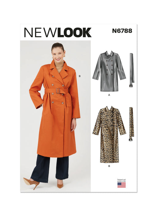 New Look sewing pattern 6788 Misses' Trench Coat from Jaycotts Sewing Supplies