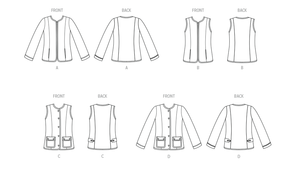 New Look Sewing Pattern 6812 Jacket and Waistcoat from Jaycotts Sewing Supplies