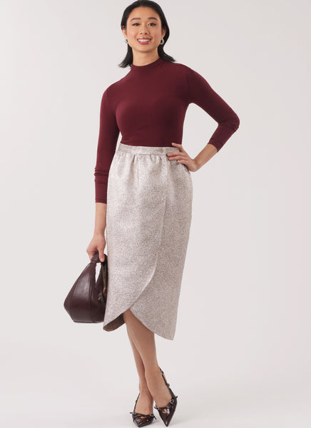 New Look 6813 Misses' Wrap Skirt in Two Lengths sewing pattern