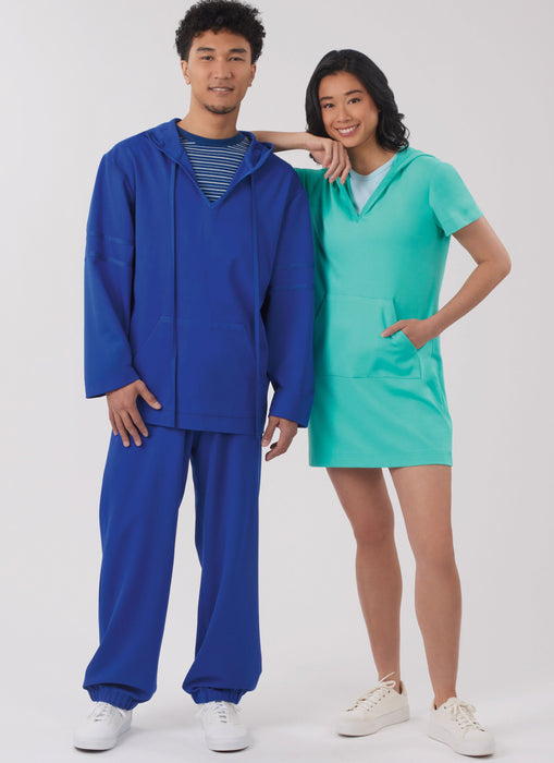 New Look Sewing Pattern 6818 Unisex Knit Hoodie and Pants and Knit Dress from Jaycotts Sewing Supplies