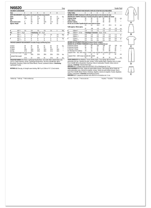 New Look Sewing Pattern 6820 Children's Loungewear from Jaycotts Sewing Supplies