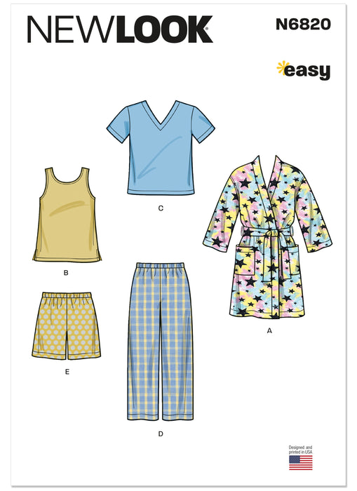 New Look Sewing Pattern 6820 Children's Loungewear from Jaycotts Sewing Supplies