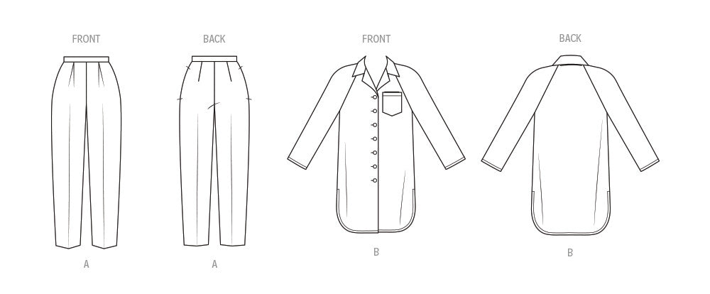 New Look Sewing Pattern 6828 Misses' Trousers And Shirt Dress from Jaycotts Sewing Supplies