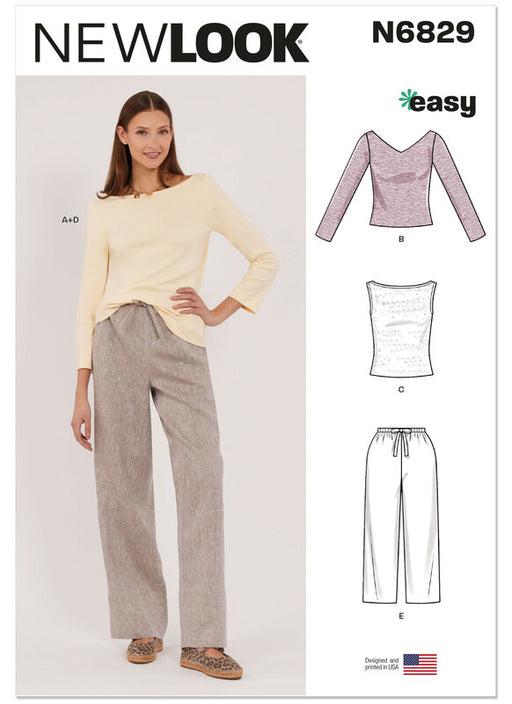 New Look Sewing Pattern 6829 Misses' Trousers and Knit Tops from Jaycotts Sewing Supplies
