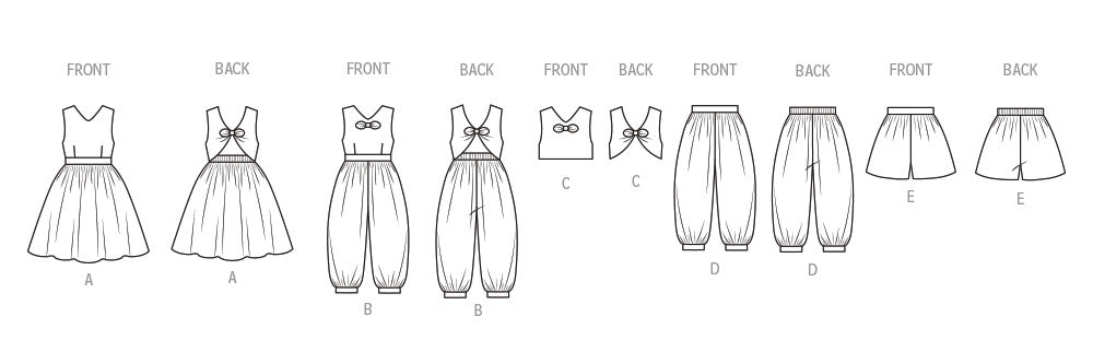 New Look 6833 Children's Dress, Playsuit, Top, Trousers And Shorts Pattern from Jaycotts Sewing Supplies