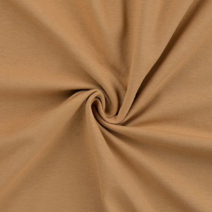 GOTS Organic Cotton Jersey Fabric, Caramel from Jaycotts Sewing Supplies