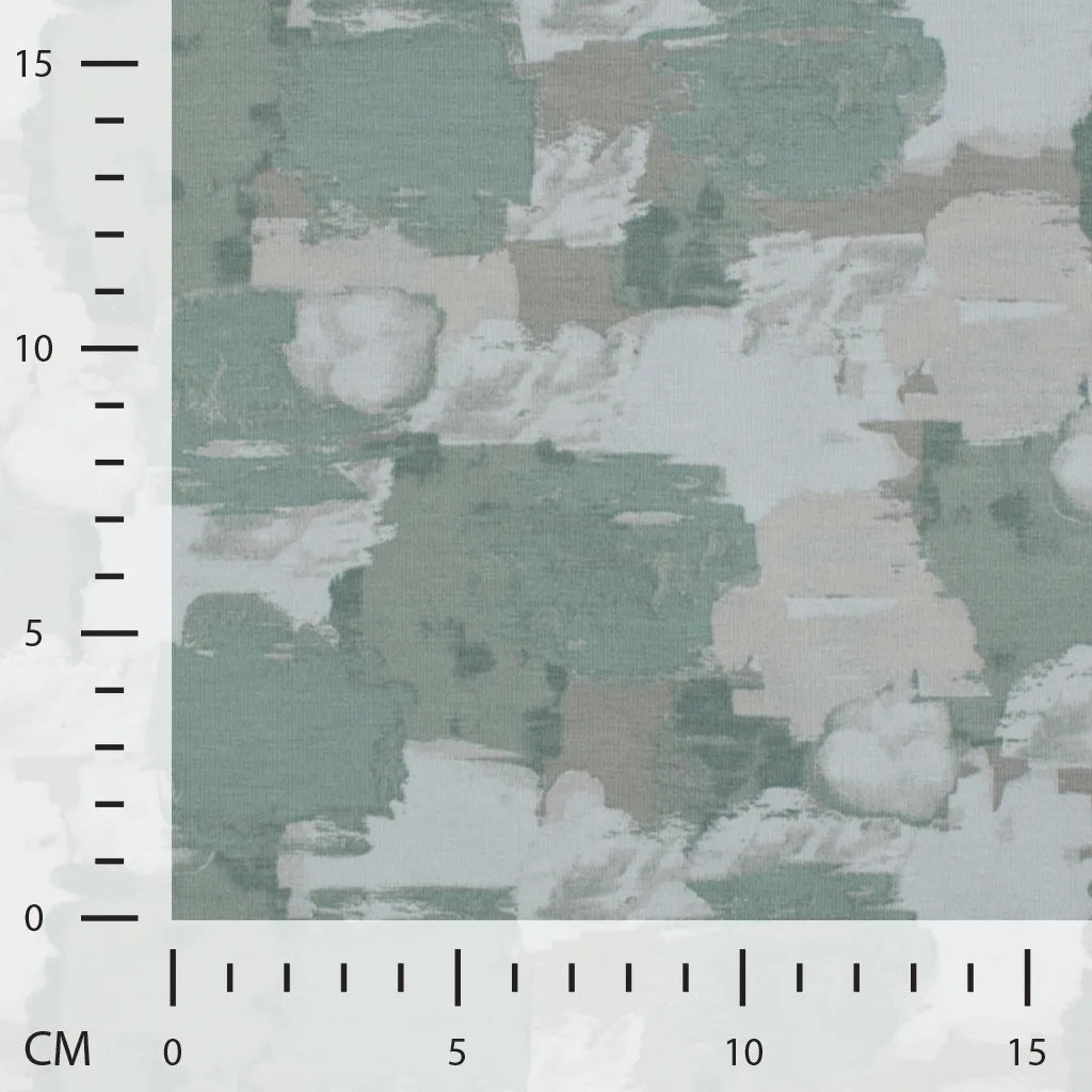 GOTS Organic Cotton Jersey Fabric, Abstract Dusty Mint from Jaycotts Sewing Supplies
