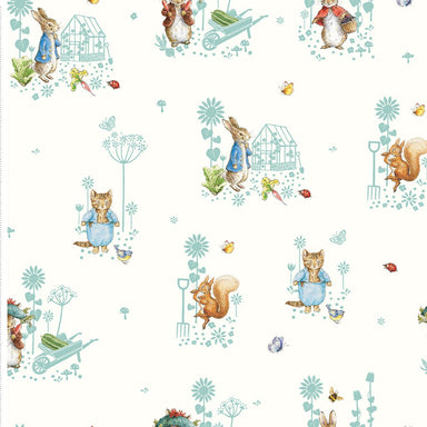 Peter Rabbit Organic Cotton Fabric, Ben's Wheelbarrow from Jaycotts Sewing Supplies