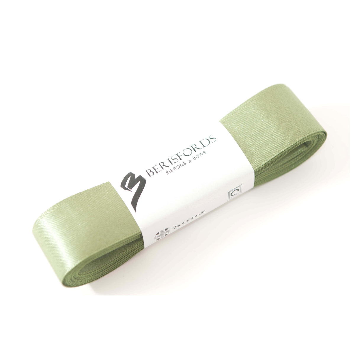 Bekky Ribbon Berisfords Khaki Green Satin Ribbon handy 5m packs — jaycotts.co.uk ...