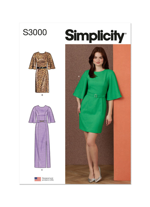 Simplicity Sewing Pattern 3000 Dress In Three Lengths from Jaycotts Sewing Supplies