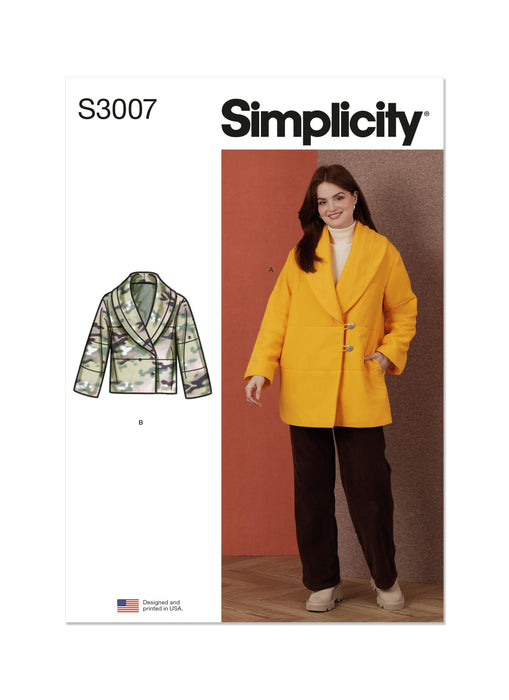 Simplicity Sewing Pattern 3007 Coat and Jacket from Jaycotts Sewing Supplies