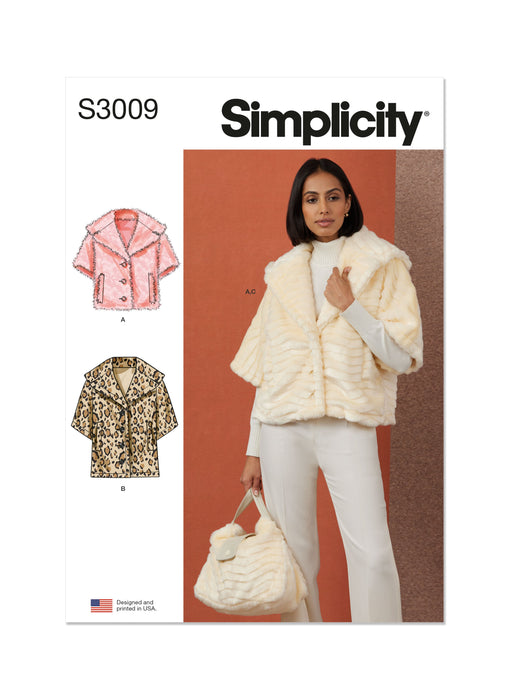 Simplicity Sewing Pattern 3009 Jacket In Two Lengths and Bag from Jaycotts Sewing Supplies