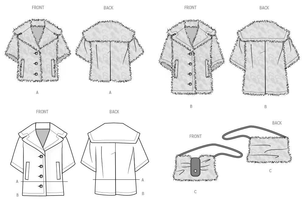 Simplicity Sewing Pattern 3009 Jacket In Two Lengths and Bag from Jaycotts Sewing Supplies