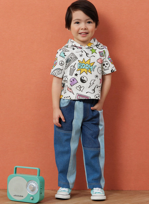 Simplicity Sewing Pattern 3013 Toddlers' Hooded T-Shirt and Jeans from Jaycotts Sewing Supplies