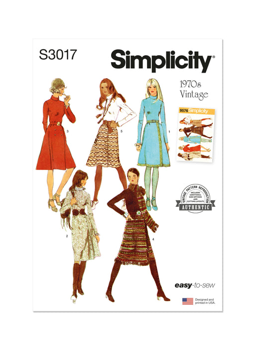 Simplicity Sewing Pattern 3017 Dress with Front-Wrap Skirt and Scarf from Jaycotts Sewing Supplies