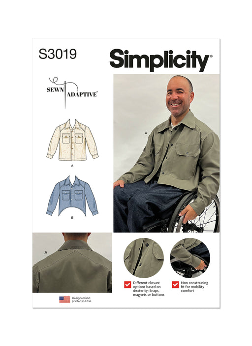 Simplicity Sewing Pattern 3019 Unisex Adaptive Shacket by Sewn Adaptive from Jaycotts Sewing Supplies