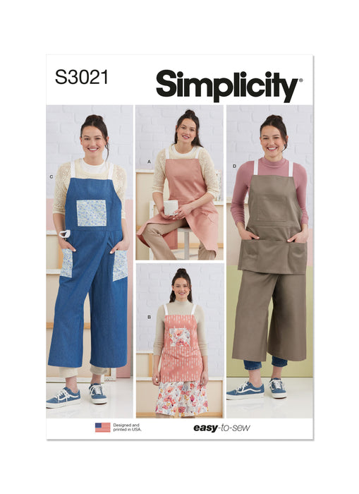 Simplicity Sewing Pattern 3021 Aprons and Pant Aprons from Jaycotts Sewing Supplies