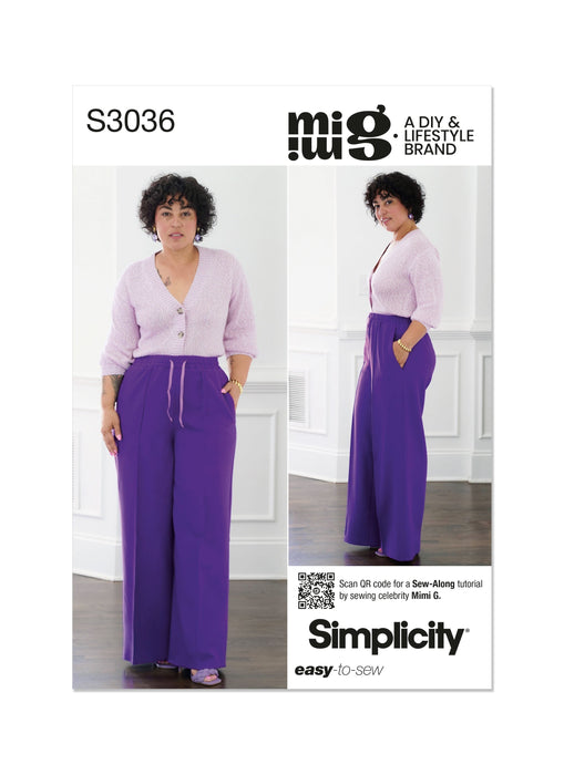 Simplicity sewing pattern S3036 Misses' Trousers by Mimi G Style from Jaycotts Sewing Supplies