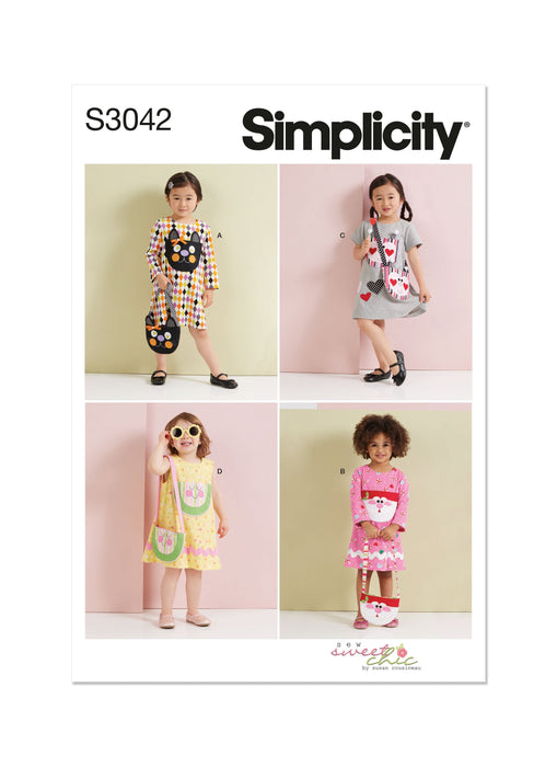 Simplicity sewing pattern S3042 Toddlers' Dress and Purse from Jaycotts Sewing Supplies