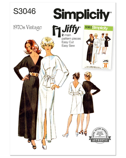 Simplicity sewing pattern S3046 Vintage Simplicity 1970's Jiffy knit dress from Jaycotts Sewing Supplies