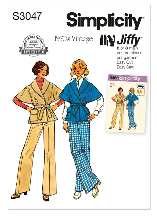 Simplicity sewing pattern S3047 Misses' Trousers and Jacket from Jaycotts Sewing Supplies