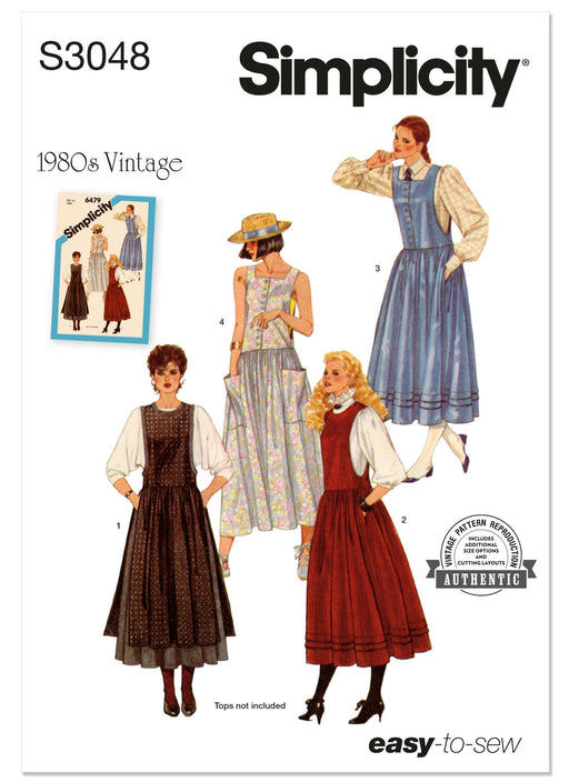 Simplicity sewing pattern S3048 Misses' Jumper Dress in Two Lengths from Jaycotts Sewing Supplies