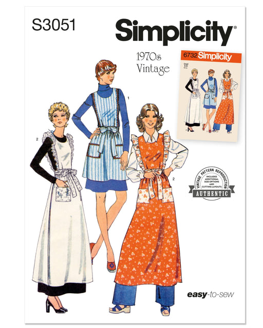 Simplicity sewing pattern S3051 Misses' Apron in Two Lengths from Jaycotts Sewing Supplies